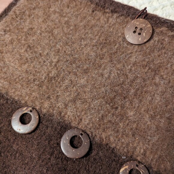 Handmade Felted Wool Shoulder/Clutch Bag Warm Brown | Unique Artisan Piece - Picture 9 of 11